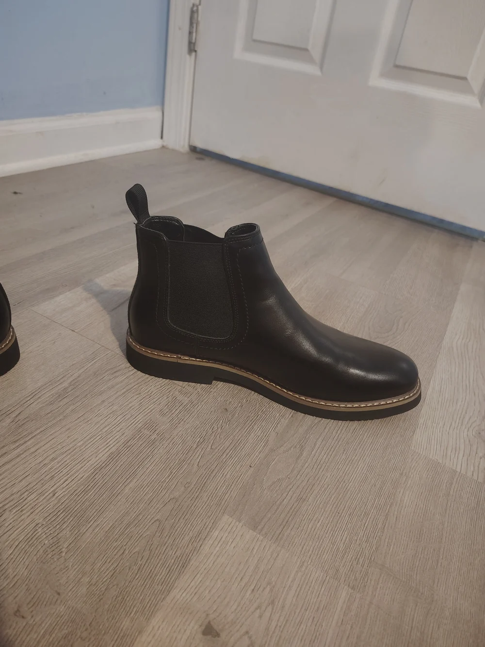Vostey Men's Black Leather Chukka Boots
